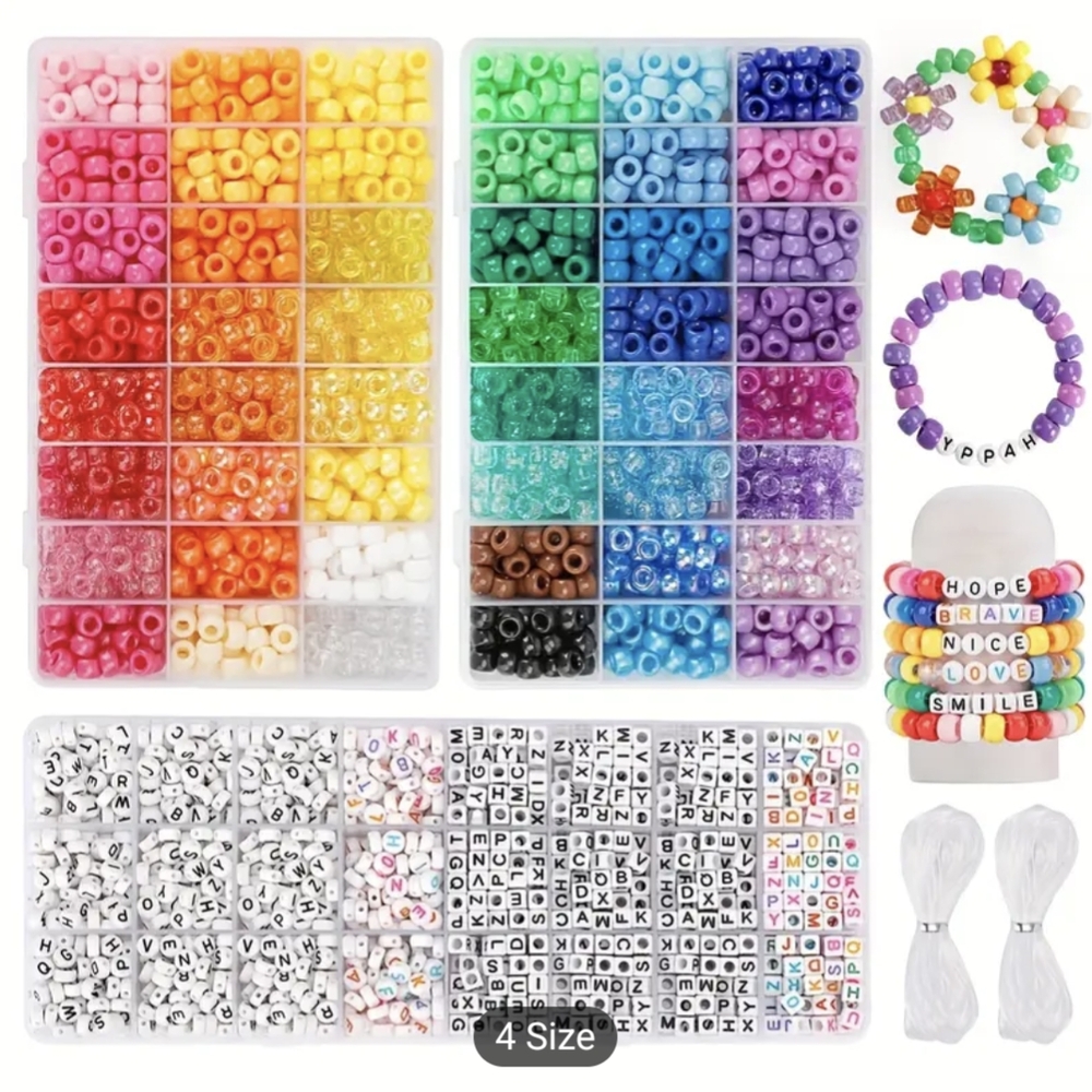 QUEFE 2350pcs, 64 Colors, Pony Beads for Bracelet Making Kit, Rainbow Kandi Bead - Picture 11 of 13